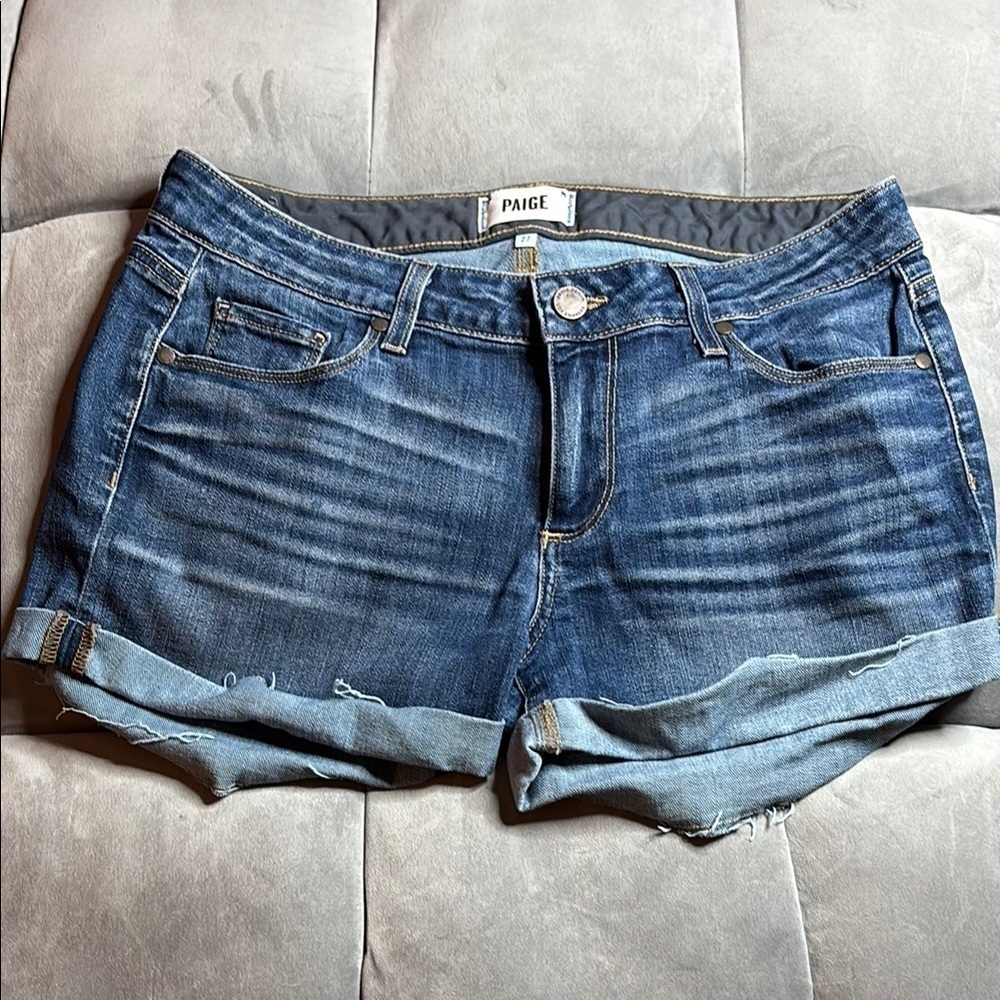 Paige Jimmy Jimmy Short Women's Blue Denim Shorts size 27